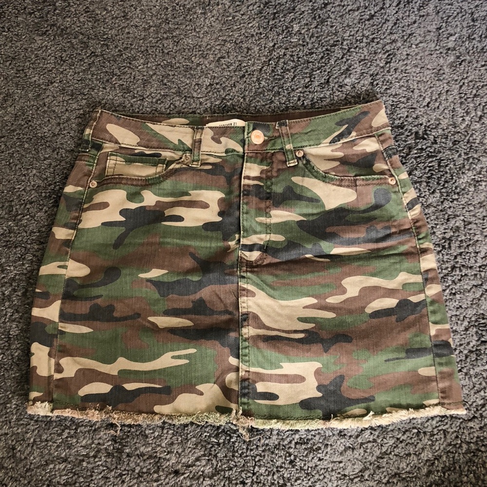 Camouflage Jean Skirt